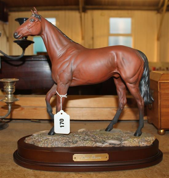 Royal Doulton limited edition model of Red Rum by J G Tongue, 82/7500, on oval plinth base